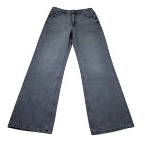 Zara Signature 90s Wide Leg Jeans Gray Denim High Rise US Size 6 EU 38 Slim Fit